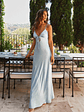 Flora Satin Maxi Dress - Ice Blue - thumbnail 2