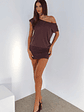 Following My Instincts Mini Dress Chocolate - thumbnail 1