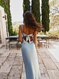 Flora Satin Maxi Dress - Ice Blue - thumbnail 3