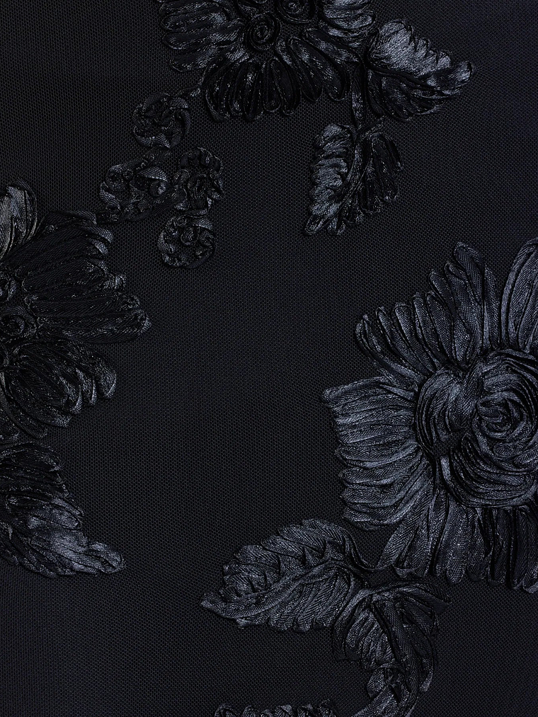 Gabi Lace-Up Floral Trim Mermaid Formal Dress 9