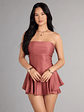 Frill Seeker Strapless Knit Romper - thumbnail 1