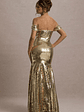 Guest Of Honour | Gold Sequin Bardot Maxi Dress - thumbnail 2