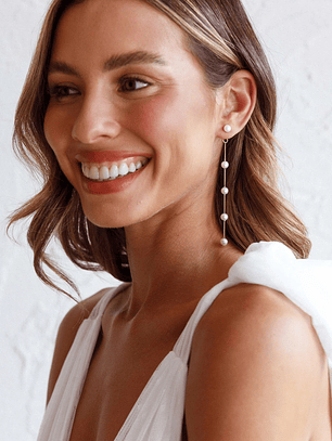 Gaia Pearl Drop Earrings Gold