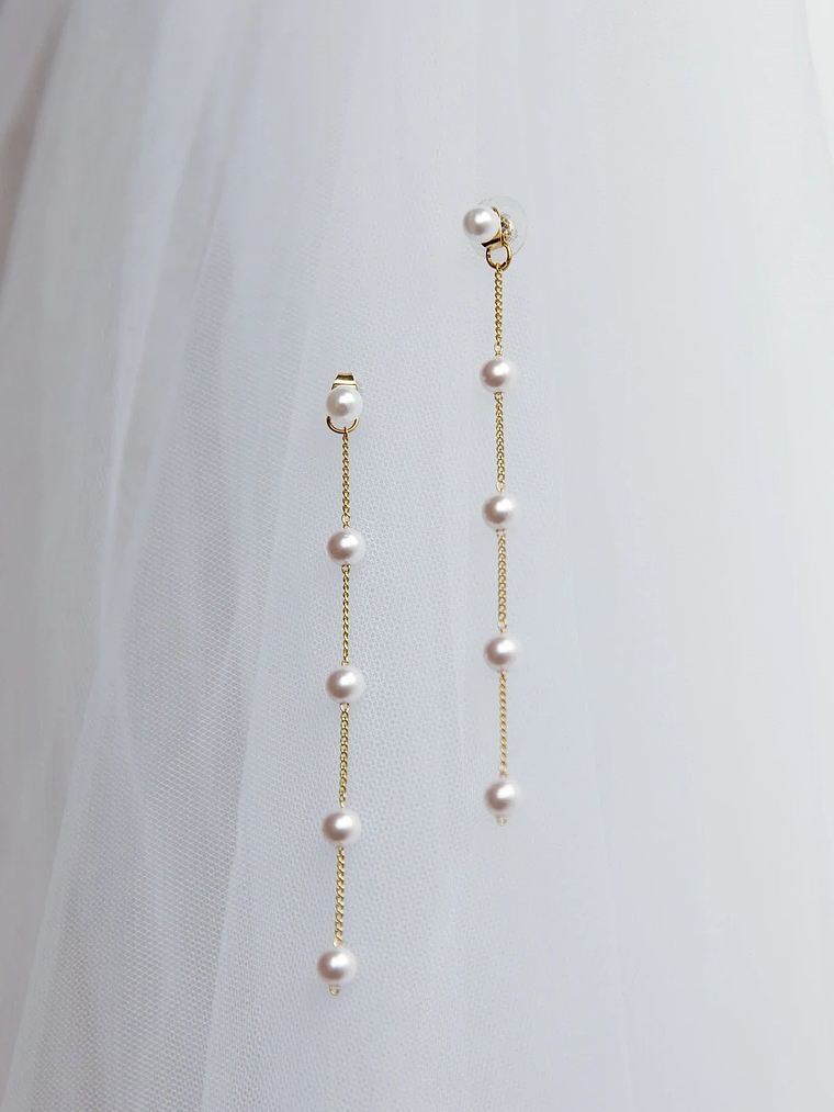 Gaia Pearl Drop Earrings Gold 3