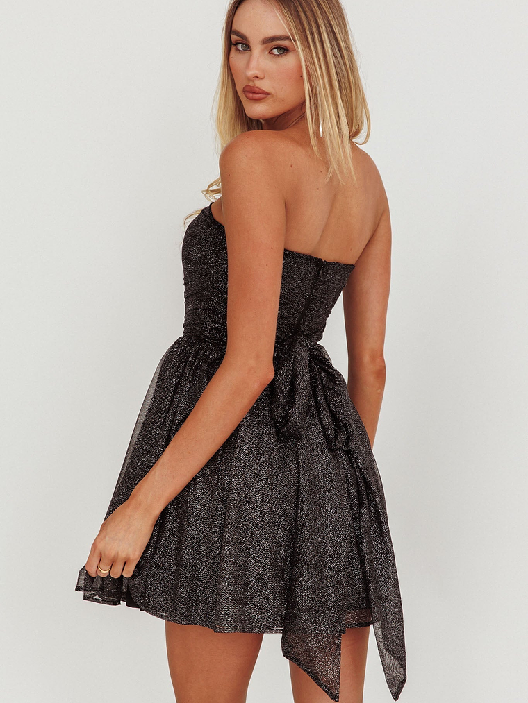 Guilty Pleasure Strapless Glitter Mini Dress Black 2