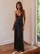 Flora Satin Maxi Dress - Midnight - thumbnail 1