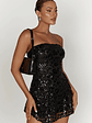 Everleigh Strapless Sequin Mini Dress - Black - thumbnail 1
