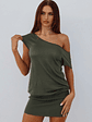Following My Instincts Mini Dress Olive - thumbnail 2