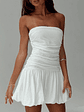 Glamour Girl Strapless Bubble Hem Mini Dress White - thumbnail 1