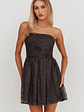 Guilty Pleasure Strapless Glitter Mini Dress Black - thumbnail 3