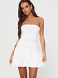 Glamour Girl Strapless Bubble Hem Mini Dress White - thumbnail 2