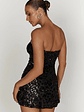 Everleigh Strapless Sequin Mini Dress - Black - thumbnail 2