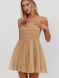 Guilty Pleasure Strapless Glitter Mini Dress Gold - thumbnail 1