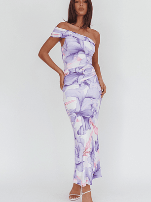 Gala One-Shoulder Maxi Dress Orchid Lilac