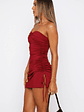 Eyes On The Prize Strapless Mini Dress Cherry Cola - thumbnail 3