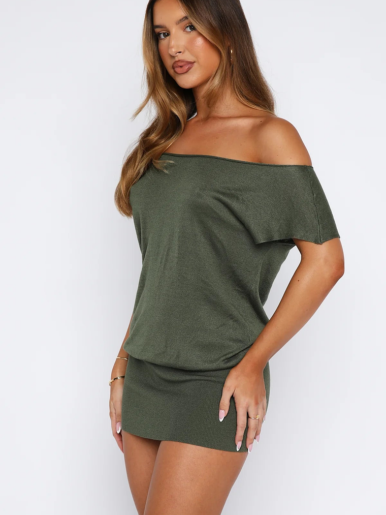 Following My Instincts Mini Dress Olive 4