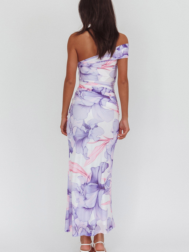 Gala One-Shoulder Maxi Dress Orchid Lilac 2
