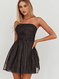 Guilty Pleasure Strapless Glitter Mini Dress Black - thumbnail 6