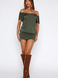 Following My Instincts Mini Dress Olive - thumbnail 6