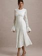For Life | Cream Lace Long-Sleeve Midi Dress - thumbnail 1