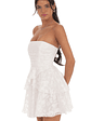Floral Corset Strapless Ruffle Dress in White - thumbnail 3