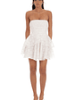 Floral Corset Strapless Ruffle Dress in White - thumbnail 4