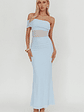 Gala One-Shoulder Sheer Waist Maxi Dress Blue - thumbnail 4