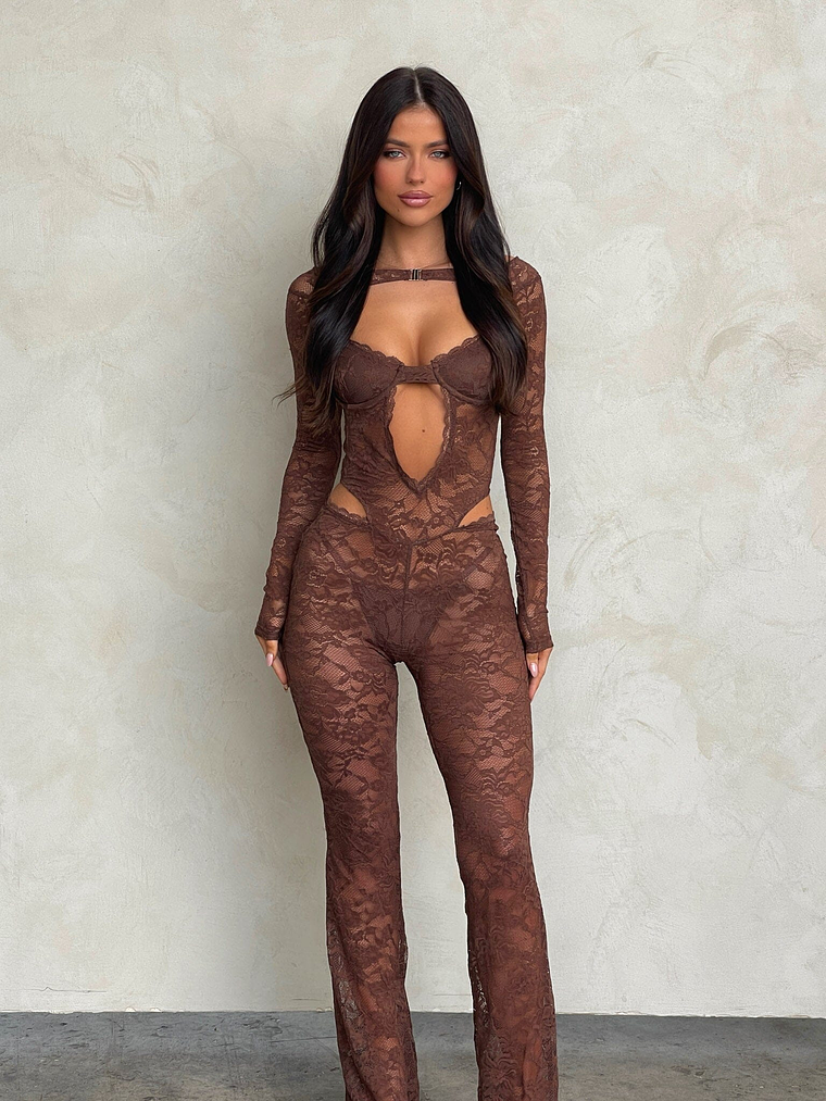 Everly Jumpsuit Dark Chocolate Brown 2