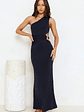 Gleam And Glamour One Shoulder Maxi Dress Navy - thumbnail 1