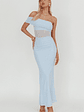 Gala One-Shoulder Sheer Waist Maxi Dress Blue - thumbnail 5