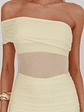 Gala One-Shoulder Sheer Waist Maxi Dress Yellow - thumbnail 3