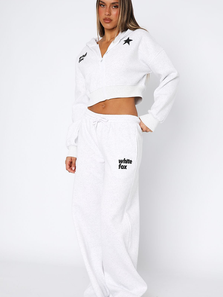 From The Archives Charli Wide Leg Sweatpants Grey Marle 3