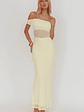 Gala One-Shoulder Sheer Waist Maxi Dress Yellow - thumbnail 4
