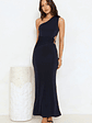 Gleam And Glamour One Shoulder Maxi Dress Navy - thumbnail 3
