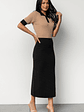 Gwendolyn Collared Midi Dress | Black + Mocha - thumbnail 3