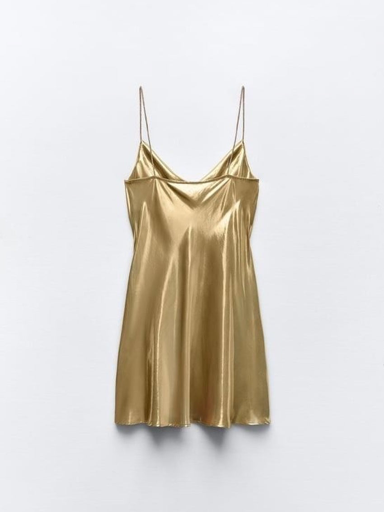 Gold Slip Mini Dress 2