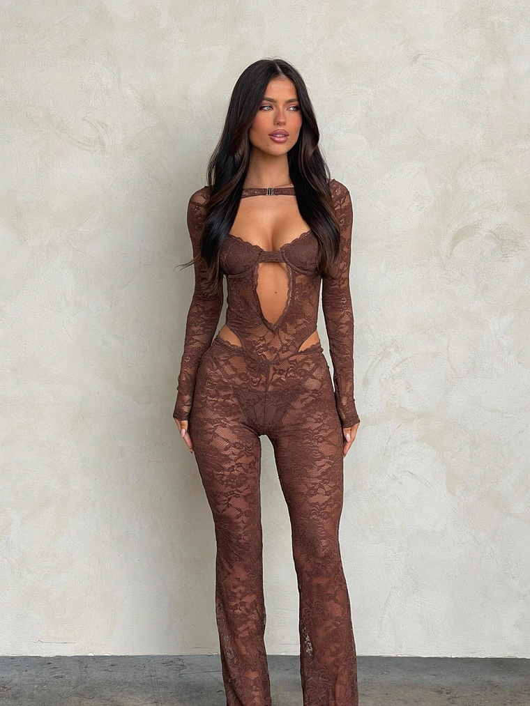 Everly Jumpsuit Dark Chocolate Brown 4