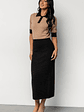 Gwendolyn Collared Midi Dress | Black + Mocha - thumbnail 5