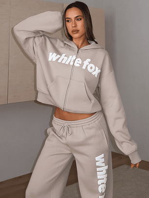 From The Archives Kenzie Boxy Zip Front Hoodie Moon