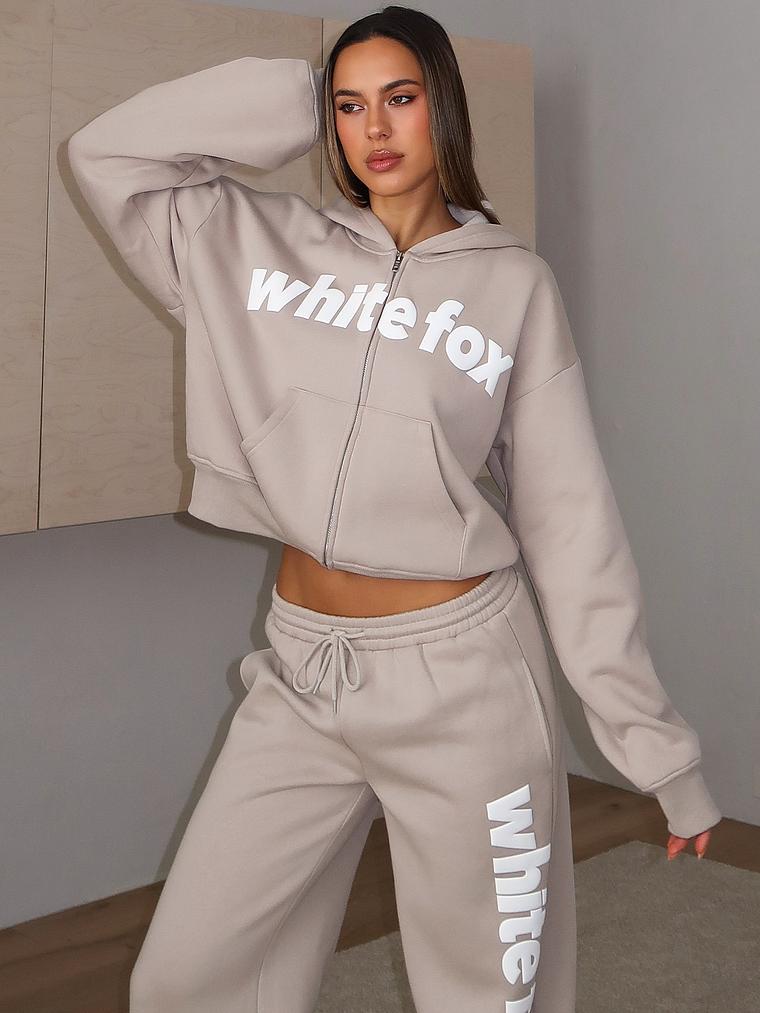 From The Archives Kenzie Boxy Zip Front Hoodie Moon 1