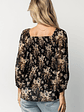 Fenna Smocked Top | Black Floral - thumbnail 4