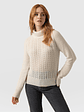 Glen Cable Knit Sweater - Cream - thumbnail 2