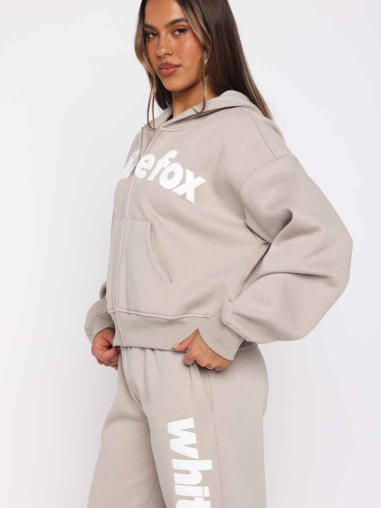 From The Archives Kenzie Boxy Zip Front Hoodie Moon 3