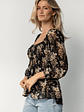 Fenna Smocked Top | Black Floral - thumbnail 5