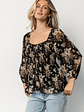Fenna Smocked Top | Black Floral - thumbnail 6