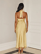 Gold Romance Halter Satin Maxi Dress - thumbnail 12