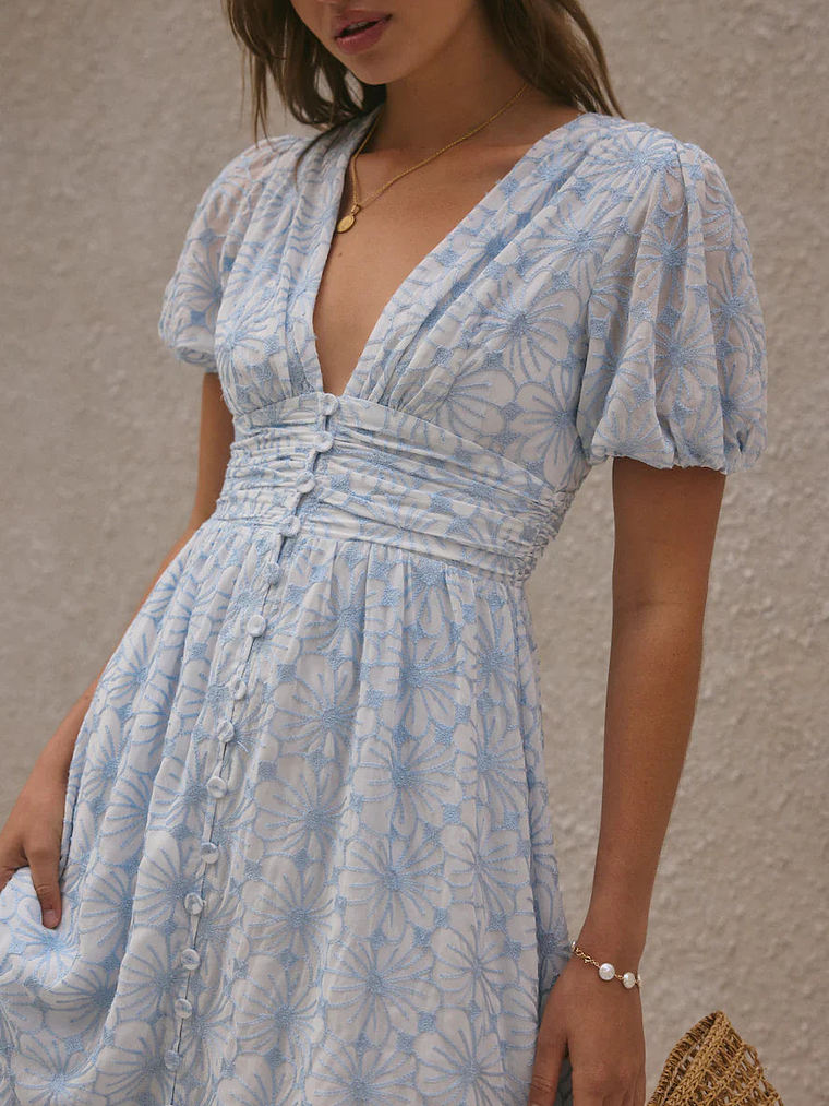 Floral Dreams Maxi Dress Blue 5