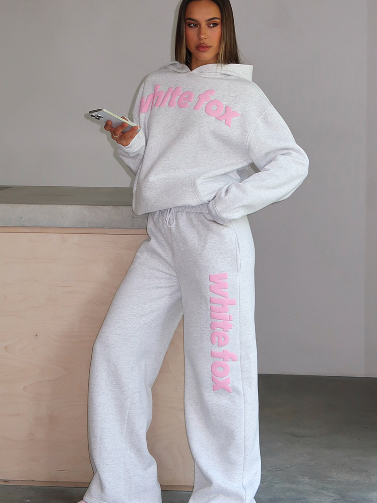 From The Archives Kenzie Wide Leg Sweatpants Grey Marle 1