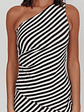 Golden Beach One-Shoulder Asymmetric Top Black Stripe - thumbnail 4