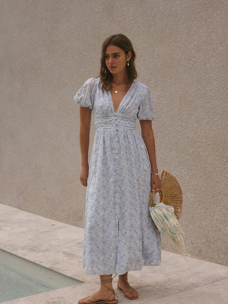 Floral Dreams Maxi Dress Blue 7